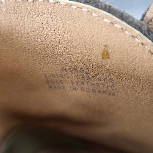 J Crew Shoes Women 7 Bootie Fashion Leather Classic Buckle Strap Block Heel Grey - Picture 14 of 16